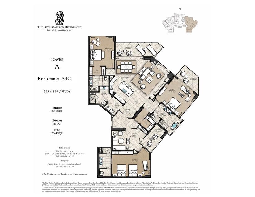 UNIT A4C RITZ CARLTON 3BR/4BA/DEN/LAUNDRY - Gallery image 3