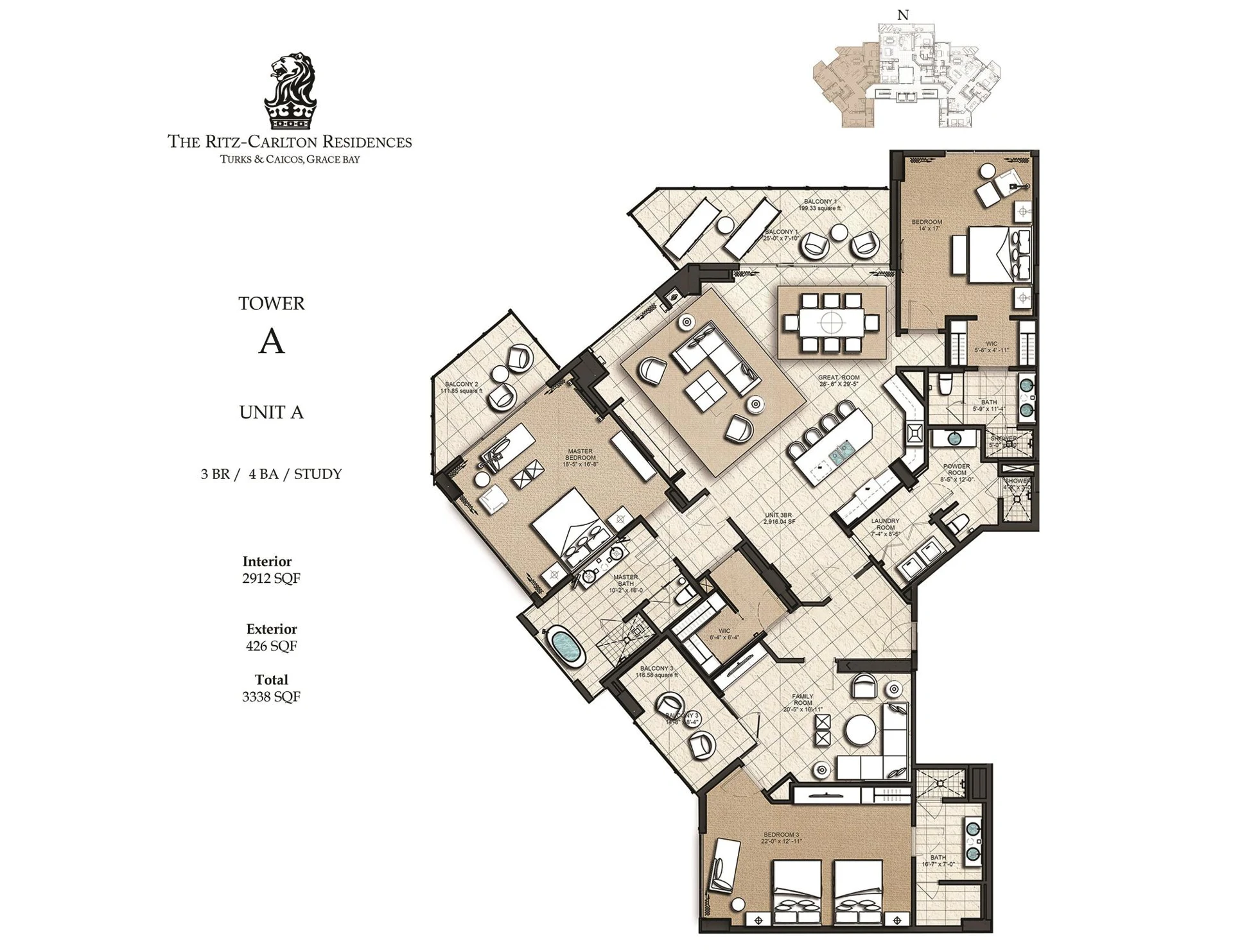 UNIT A4C RITZ CARLTON 3BR/4BA/DEN/LAUNDRY - Gallery image 5