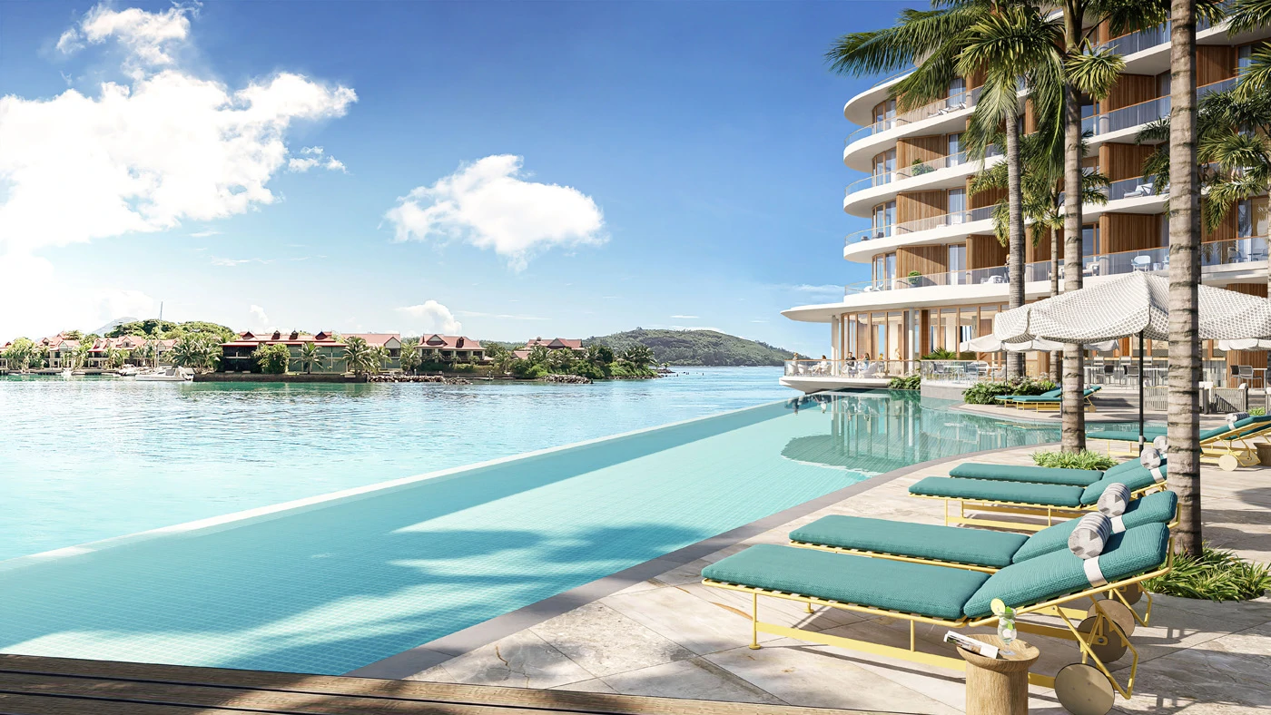 1 to 3 bed Melia branded waterfront apartments in Mahe, Seychelles