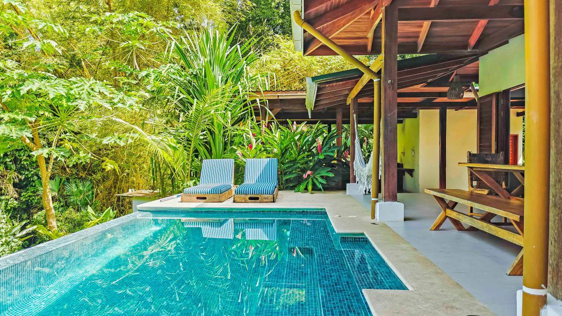 ID 498 - 3 Bd/3Ba w/Pool on 21,000m2 Lot, Punta Uva: Hilltop Estate with Expansive Outdoor Living, Infinity Pool, and Solar Power on 2.1 Hectares of Titled Land