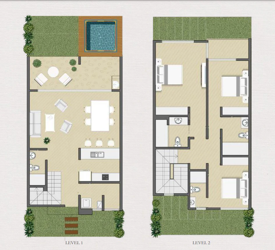 Townhouse B. FF10: Fabulous Pre-construction Townhouse with Pool in an Exclusive Community Near the Sea - Gallery image 2