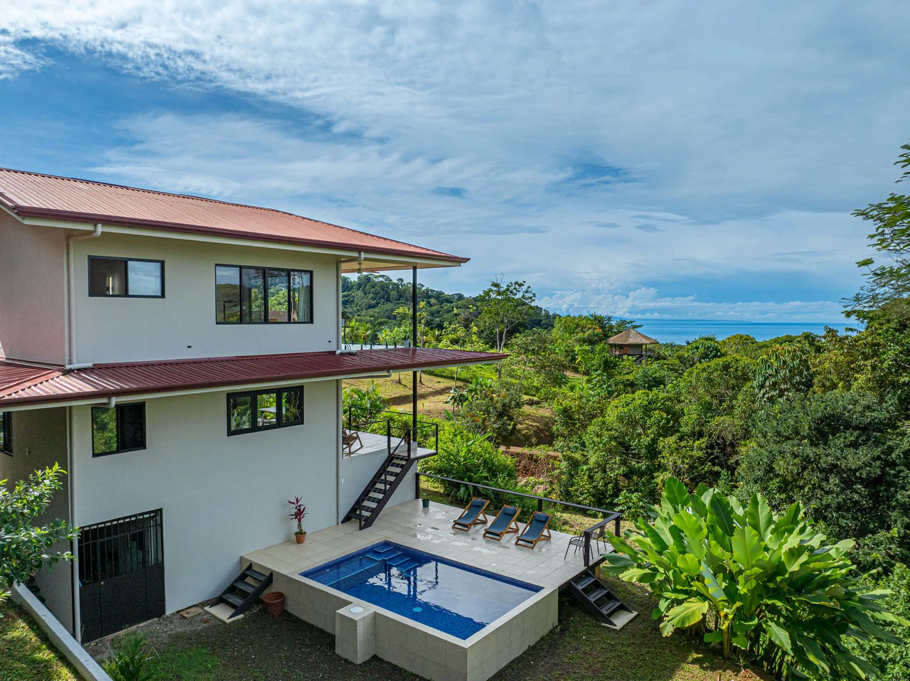 Ocean View Home with Cano Island And Whale Tail Views | San Josecito: Mountain House For Sale in Ojochal