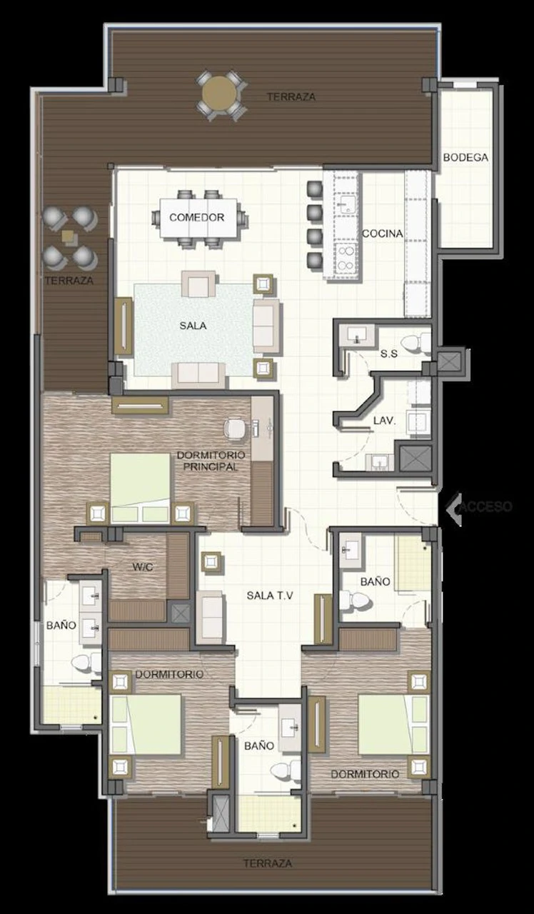 1st Floor - Building 5 - Model A: Costa Rica Oceanfront Luxury Cliffside Condo for Sale - Gallery image 2