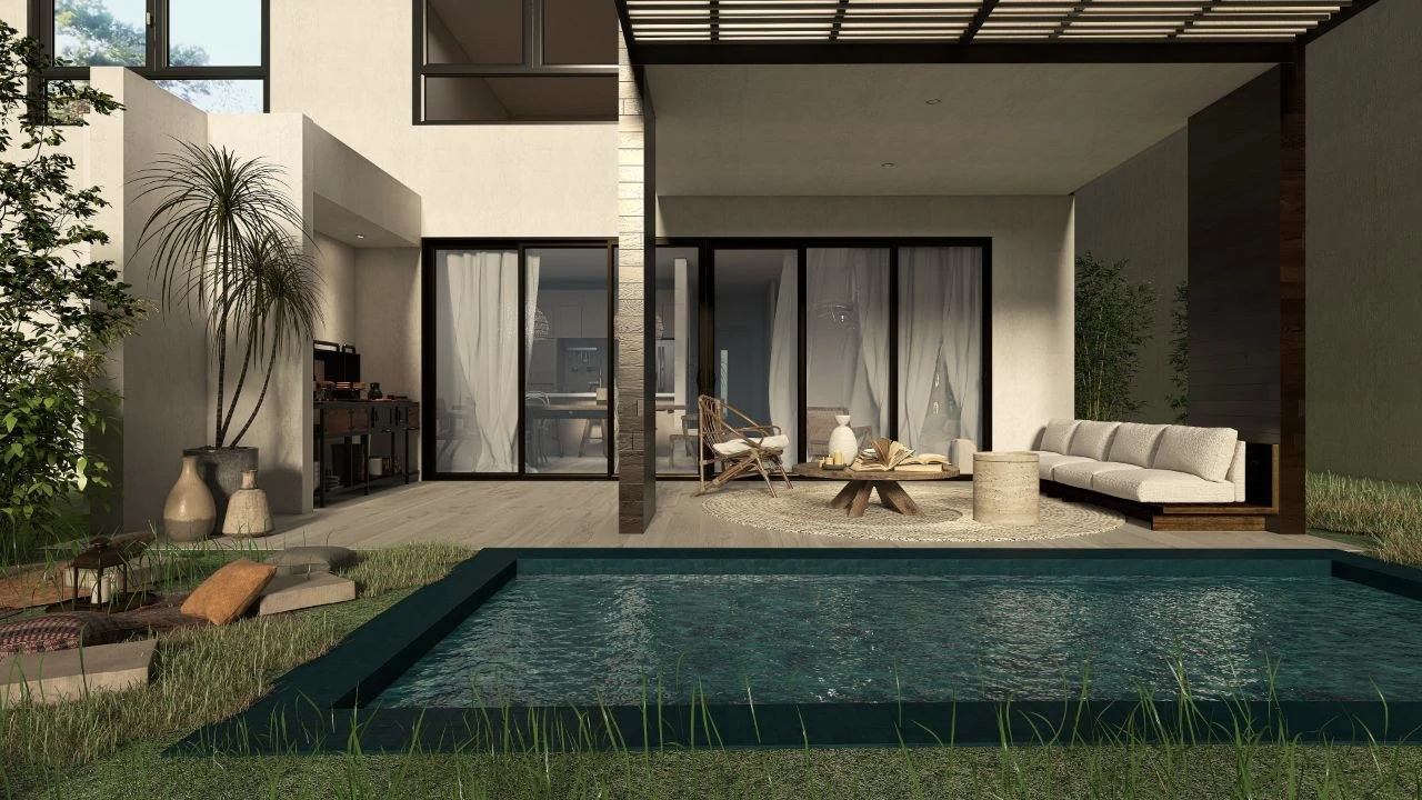 Townhouse B. FF19: Fabulous Pre-construction Townhouse with Pool in an Exclusive Community Near the Sea - Gallery image 3
