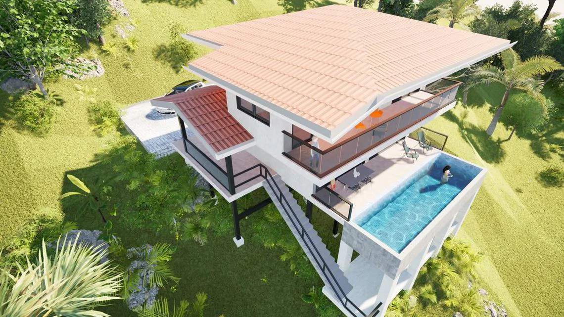 Lote Los Tecales: Spectacular Ocean & Jungle View Hillside Homesite with Approved Building Permit and House Renderings - Gallery image 8