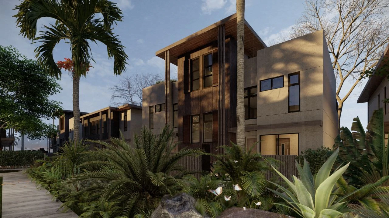 Townhouse B. FF19: Fabulous Pre-construction Townhouse with Pool in an Exclusive Community Near the Sea