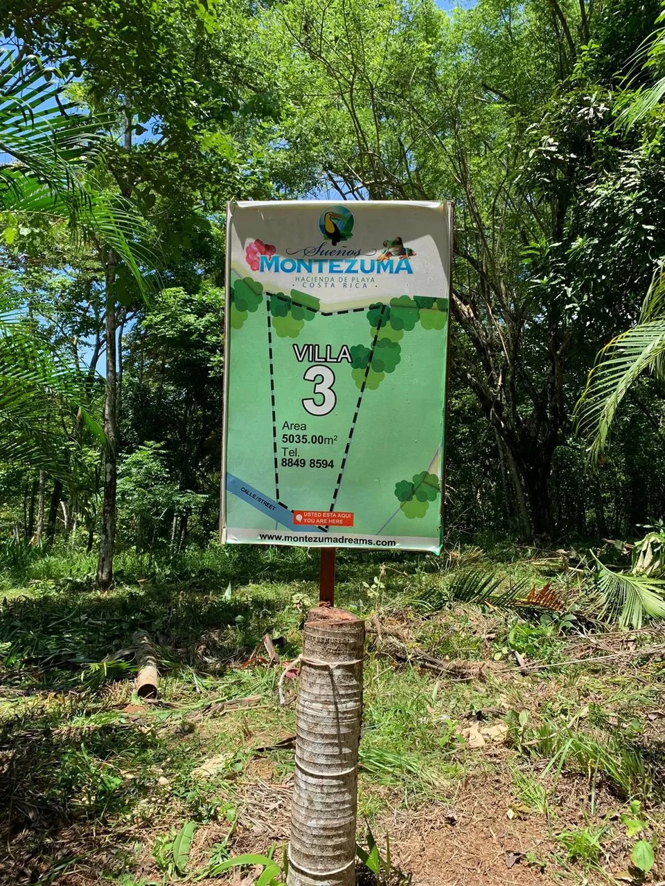 Suenos Montezuma: Jungle lot, but in a gated community close to Cobano and Montezuma.  Shopping in one direction, and surf town in the other.  "Suenos Montezuma"   5000m2, Lot #3  $250,000. USD