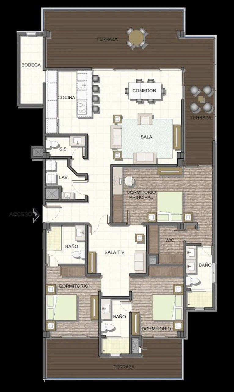 2nd Floor - Building 5 - Model B: Costa Rica Oceanfront Luxury Cliffside Condo for Sale - Gallery image 3