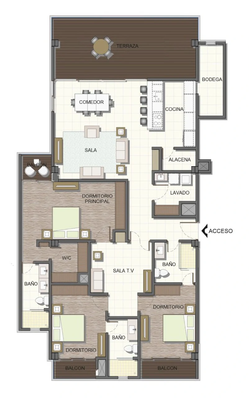1st Floor - Building 8 - Model D: Costa Rica Oceanfront Luxury Cliffside Condo for Sale - Gallery image 4