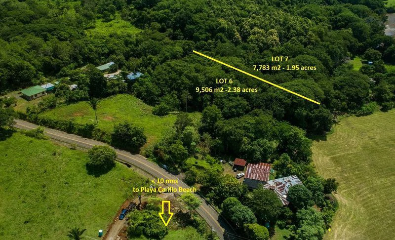 Lotes Bosque Alta: 2 Large Flat Healthy Jungle Lots Totaling 17289 square meters in Estrada, located just 10 minutes after the Town and Beach of Carrillo. - Gallery image 2