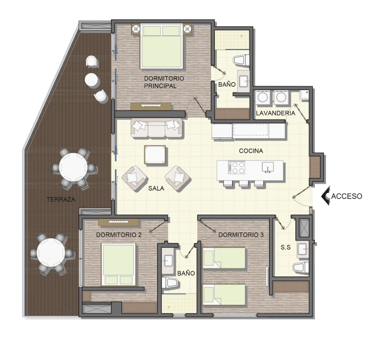 1st Floor - Building 4 - Model A: Costa Rica Oceanfront Luxury Cliffside Condo for Sale - Gallery image 2