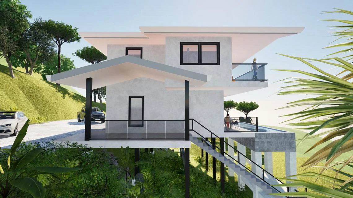 Lote Los Tecales: Spectacular Ocean & Jungle View Hillside Homesite with Approved Building Permit and House Renderings - Gallery image 7