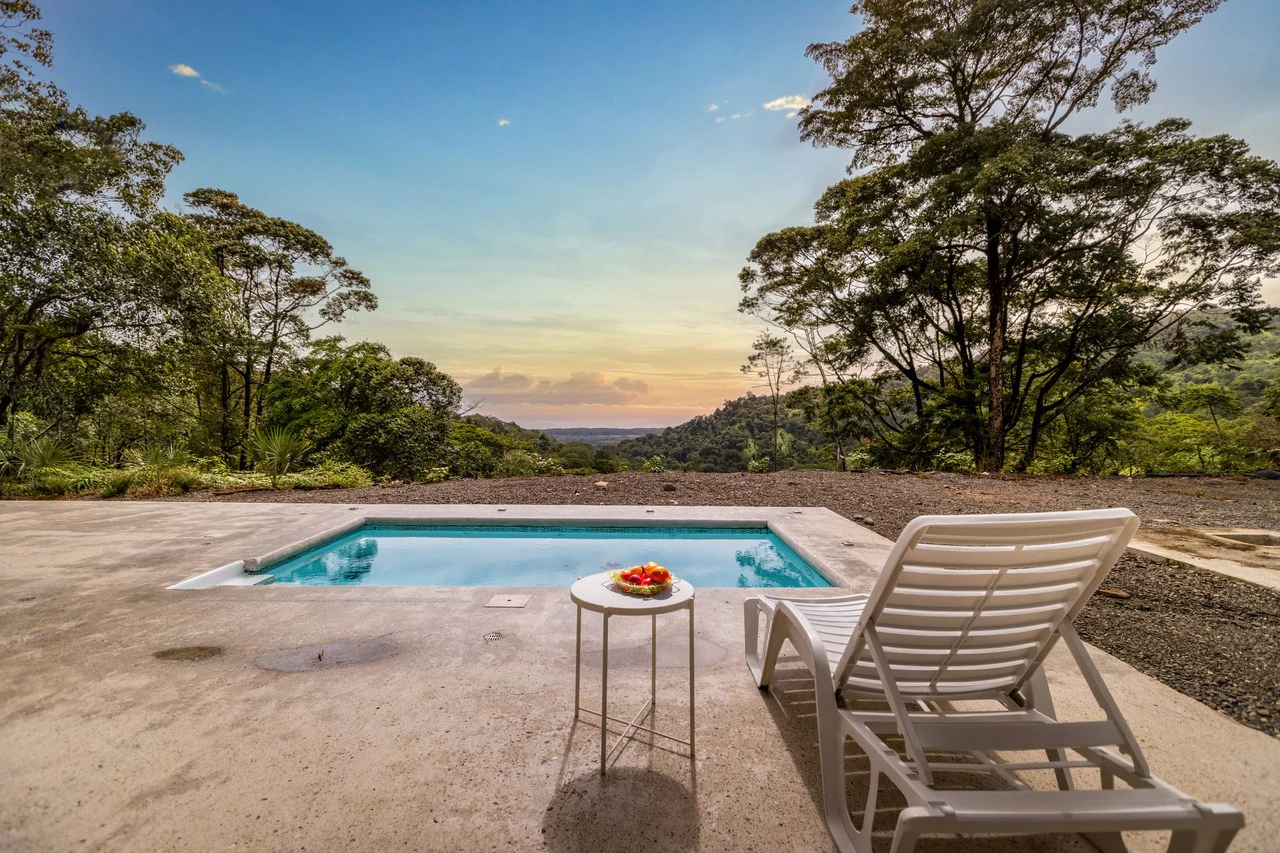 Ocean View Home in Portasol, 2 Bed, 1 Bath, Pool, Private Waterfall & Extra Building Site: Mountain House For Sale in Portalon