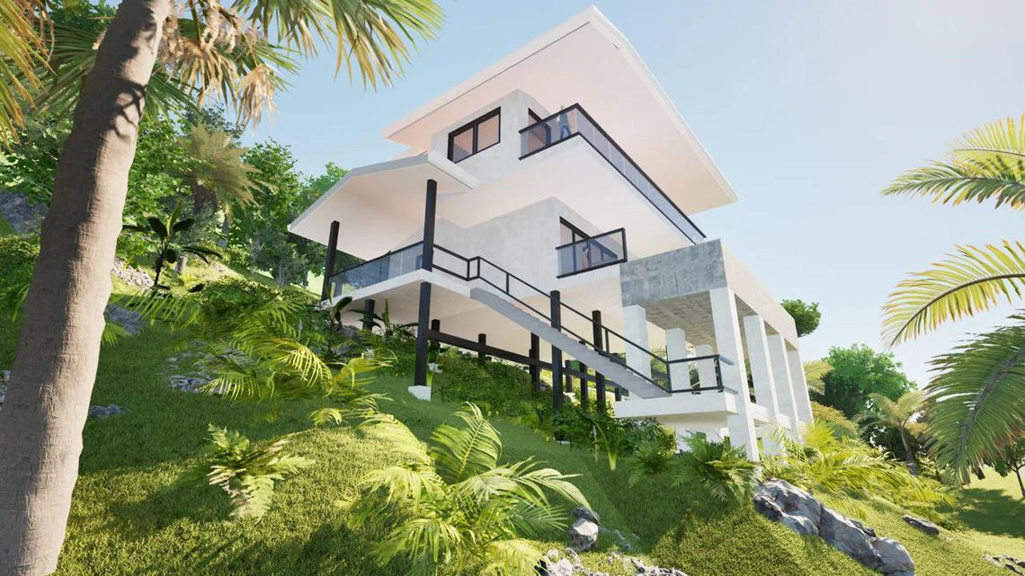 Lote Los Tecales: Spectacular Ocean & Jungle View Hillside Homesite with Approved Building Permit and House Renderings - Gallery image 9