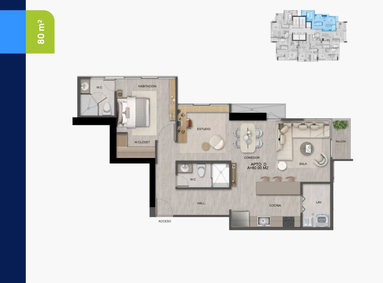 Apartment for Sale in Bella Vista, Panama – Ideal for Living or Investing | 1 Bedroom + Study Room - photo 17