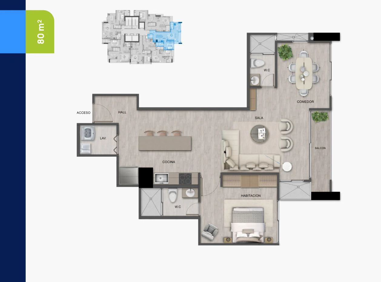 Apartment for Sale in Bella Vista, Panama – Ideal for Living or Investing | 1 Bedroom + Study Room - photo 15