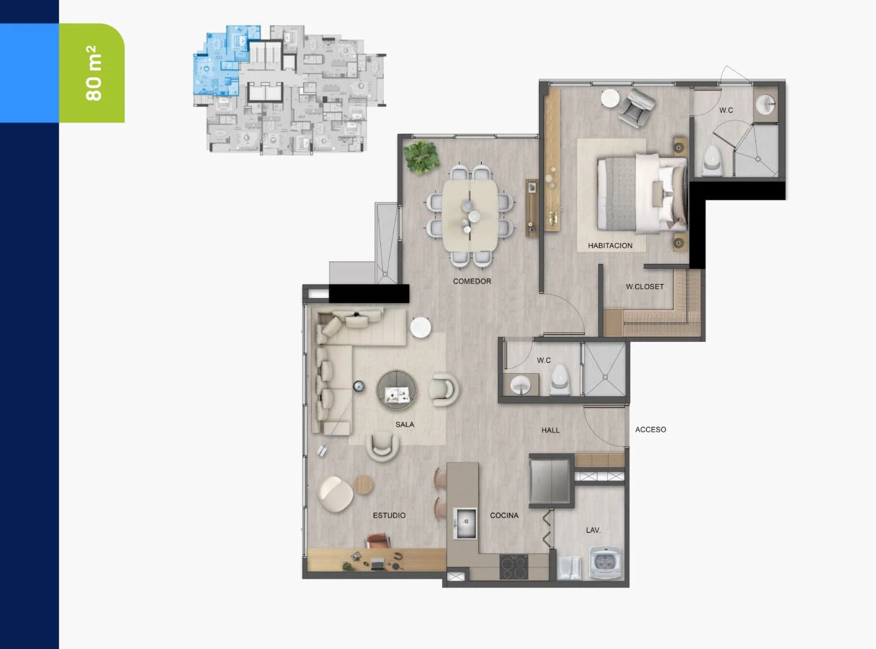 Apartment for Sale in Bella Vista, Panama – Ideal for Living or Investing | 1 Bedroom + Study Room - photo 16