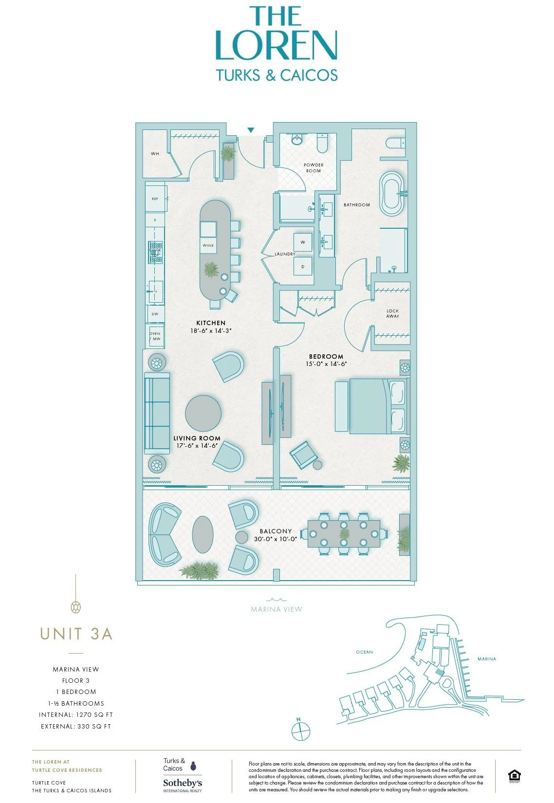 3A - 1BR Marina Front - The Loren at Turtle Cove - photo 14