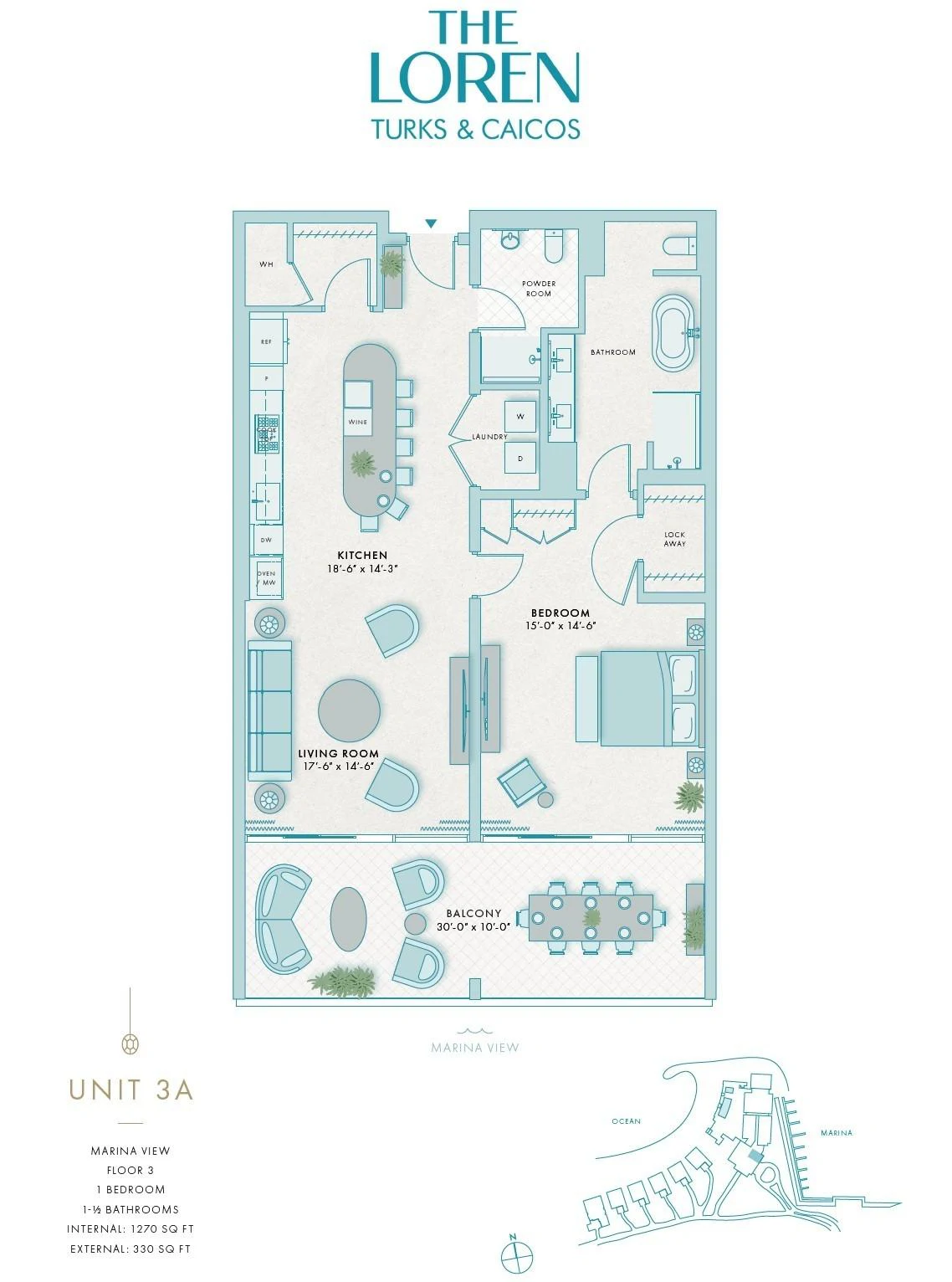 3A - 1BR Marina Front - The Loren at Turtle Cove - photo 14