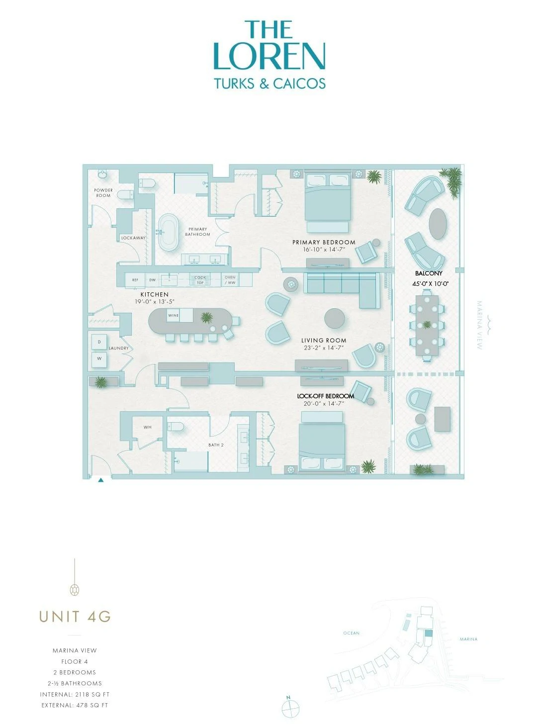 4G - 2BR Marina Front - The Loren at Turtle Cove - Gallery image 14