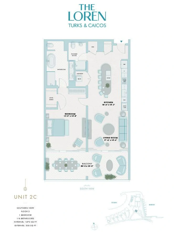 2C - 1BR Marina Front - The Loren at Turtle Cove - photo 14