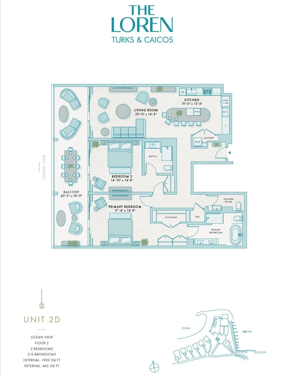 2D - 2BR Beach Front - The Loren at Turtle Cove - Gallery image 14